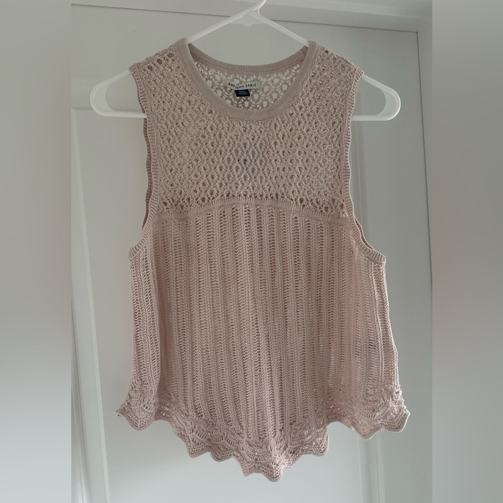 American Eagle Outfitters Light Pink Knit Tank Top